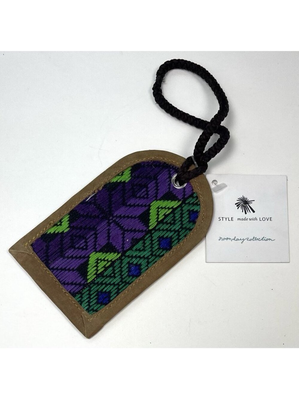 NOONDAY COLLECTION Style Made With Love in Guatemala Woven & Leather LUGGAGE TAG